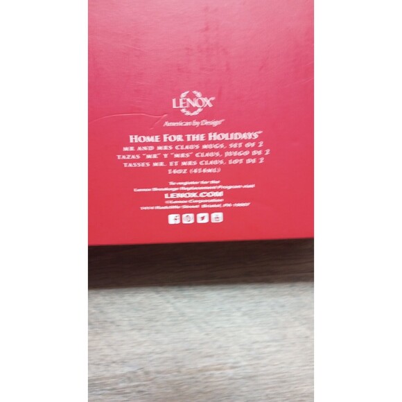 NEW Mr & Mrs Claus Coffee Mug Set Of 2 Lenox Home For The Holidays Christmas - Picture 8 of 8